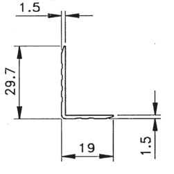 Hoeklijn 30 x 20mm - Afbeelding 2