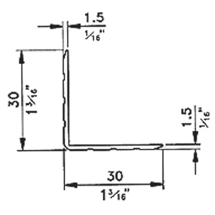 Hoeklijn 30 x 30mm - Afbeelding 2