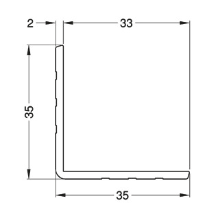 Hoeklijn 35 x 35mm - Afbeelding 2