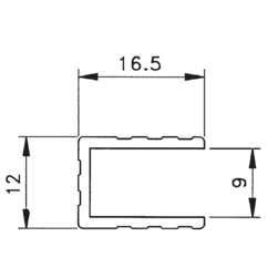 U profiel 9mm - Afbeelding 2